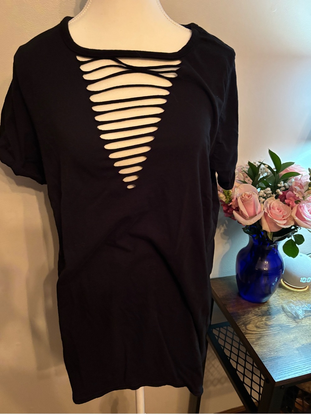 torrid Black Short Sleeve Cutout Tee